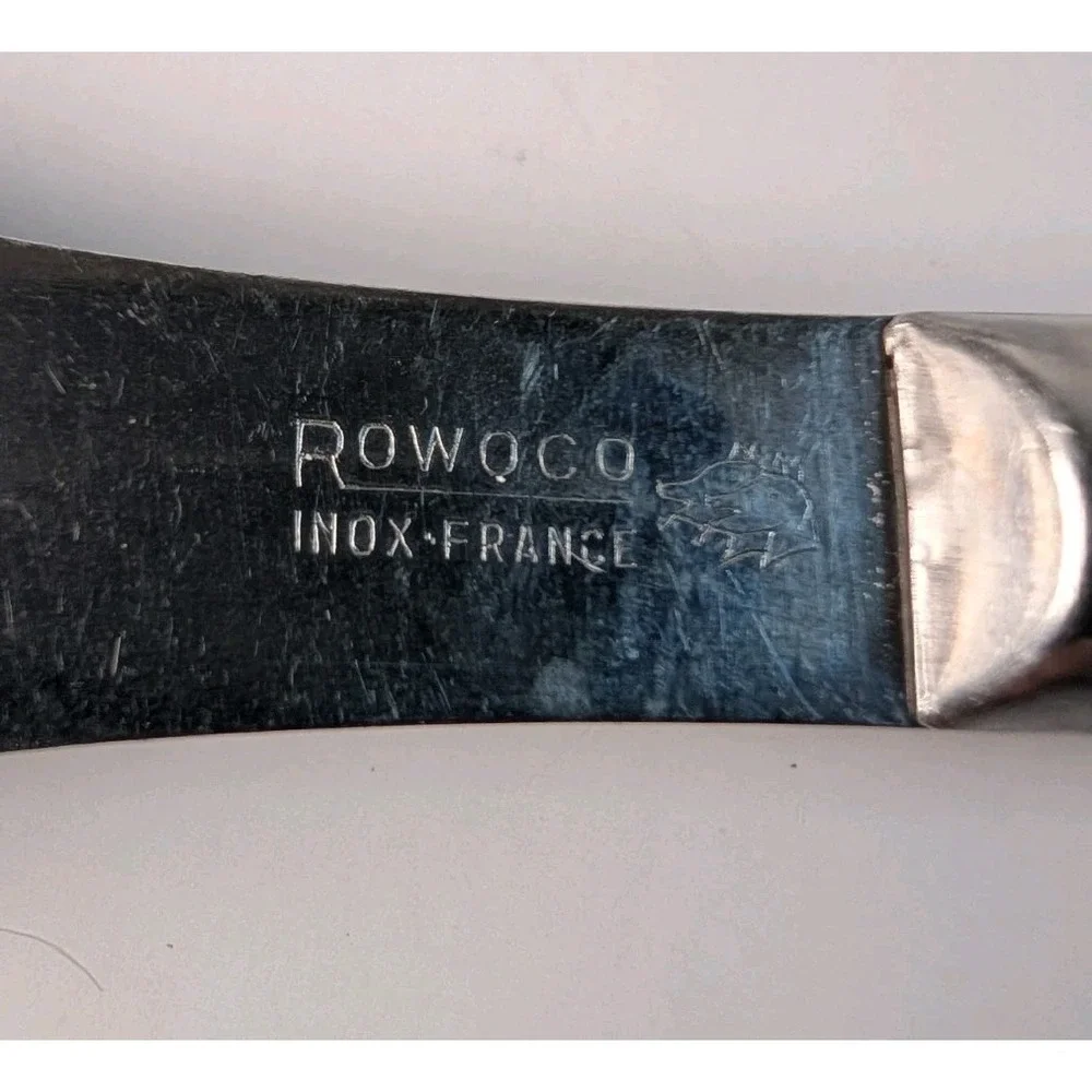 MCM Rowoco Retro Inox Theirs, France 4-Rivet Handles‎ Stainless Forks Set Of 8